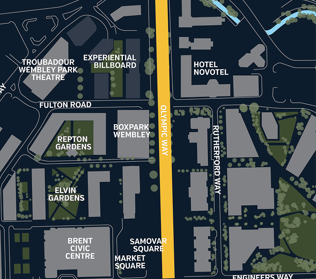 Olympic Way plot location map